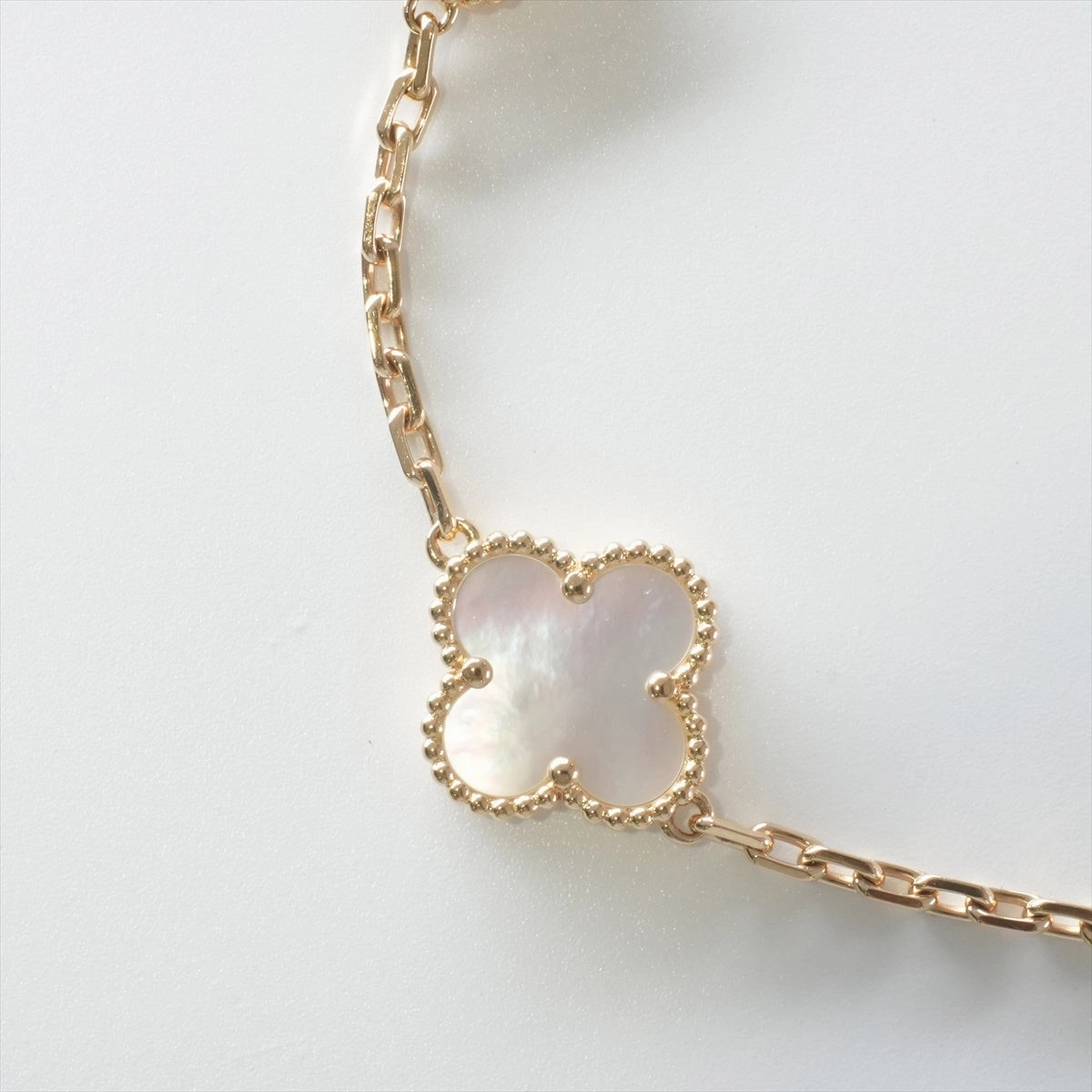 Van Cleef & Arpels Vintage Alhambra 5 Motifs White Mother of Pearls Bracelet