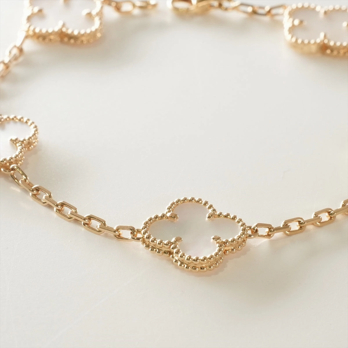 Van Cleef & Arpels Vintage Alhambra 5 Motifs White Mother of Pearls Bracelet