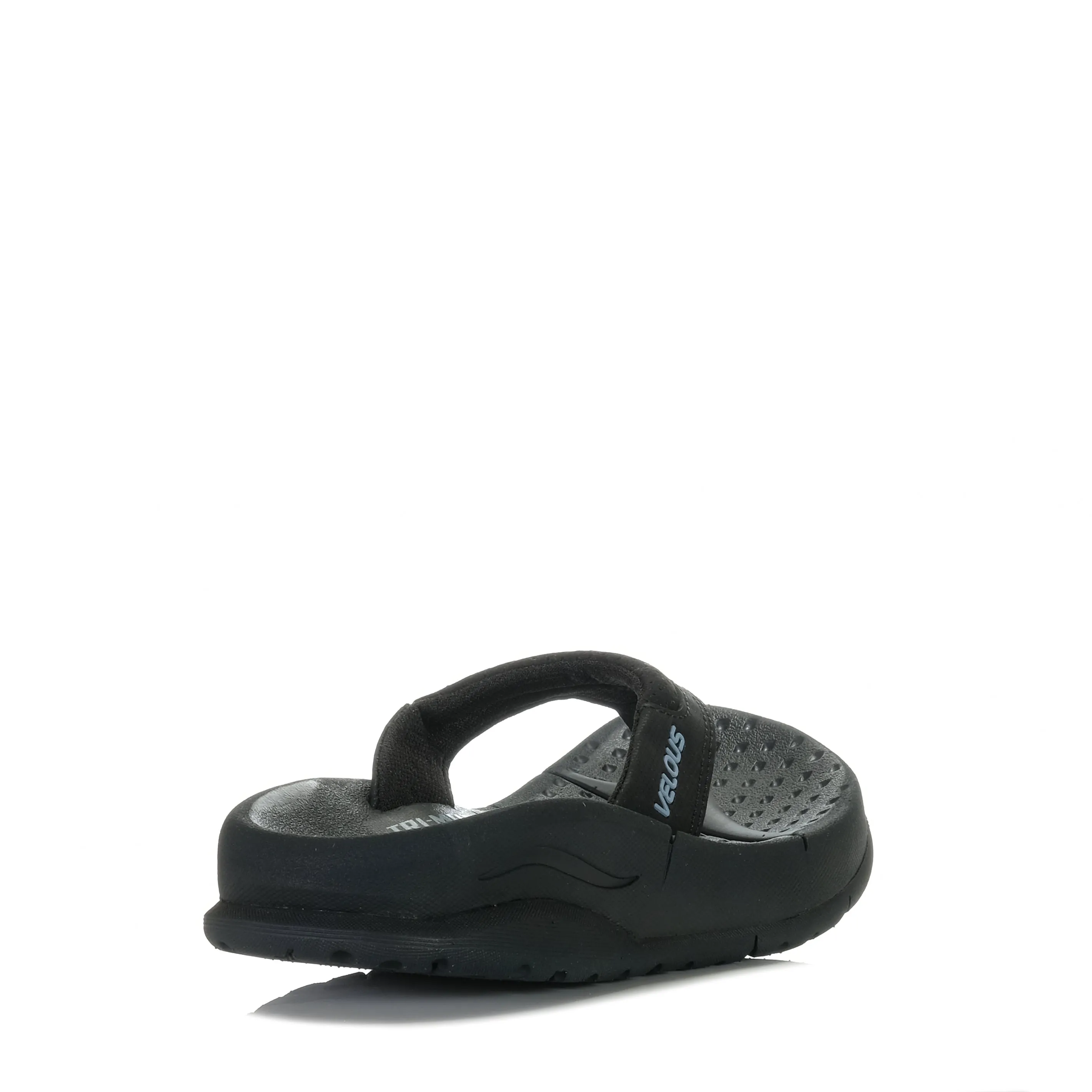 Velous Flip-Flop in Meeresblick-Optik Schwarz/Hellblau