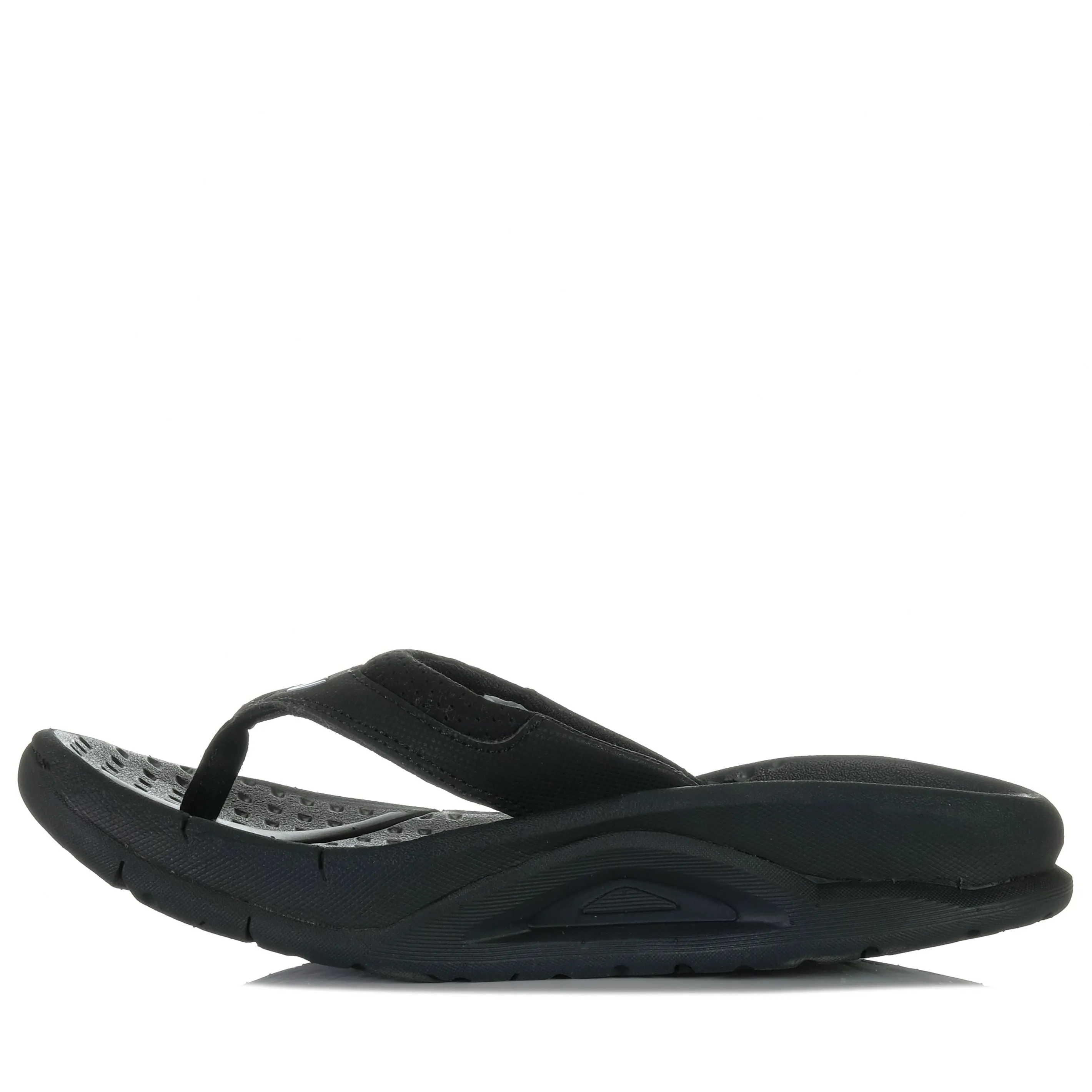 Velous Flip-Flop in Meeresblick-Optik Schwarz/Hellblau