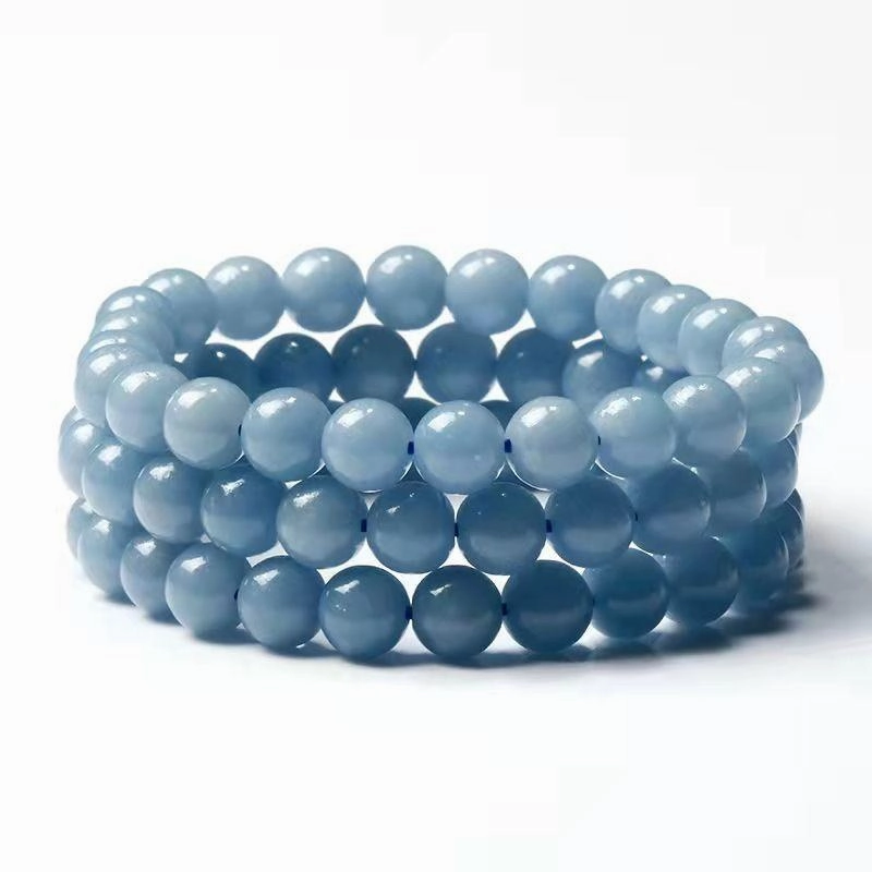 Versatile Blue Anhydrite Single Circle Crystal Bracelet