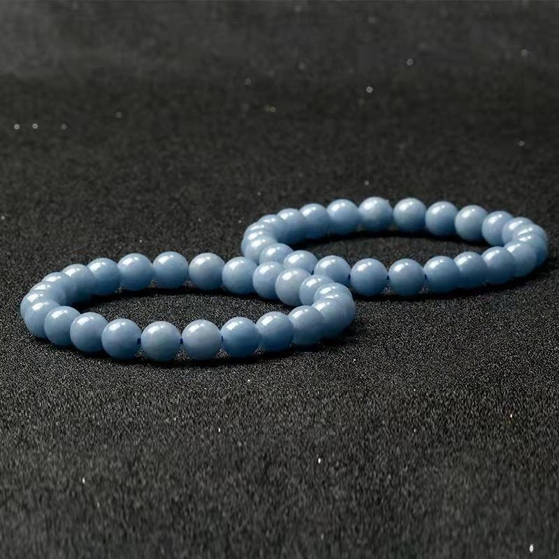Versatile Blue Anhydrite Single Circle Crystal Bracelet