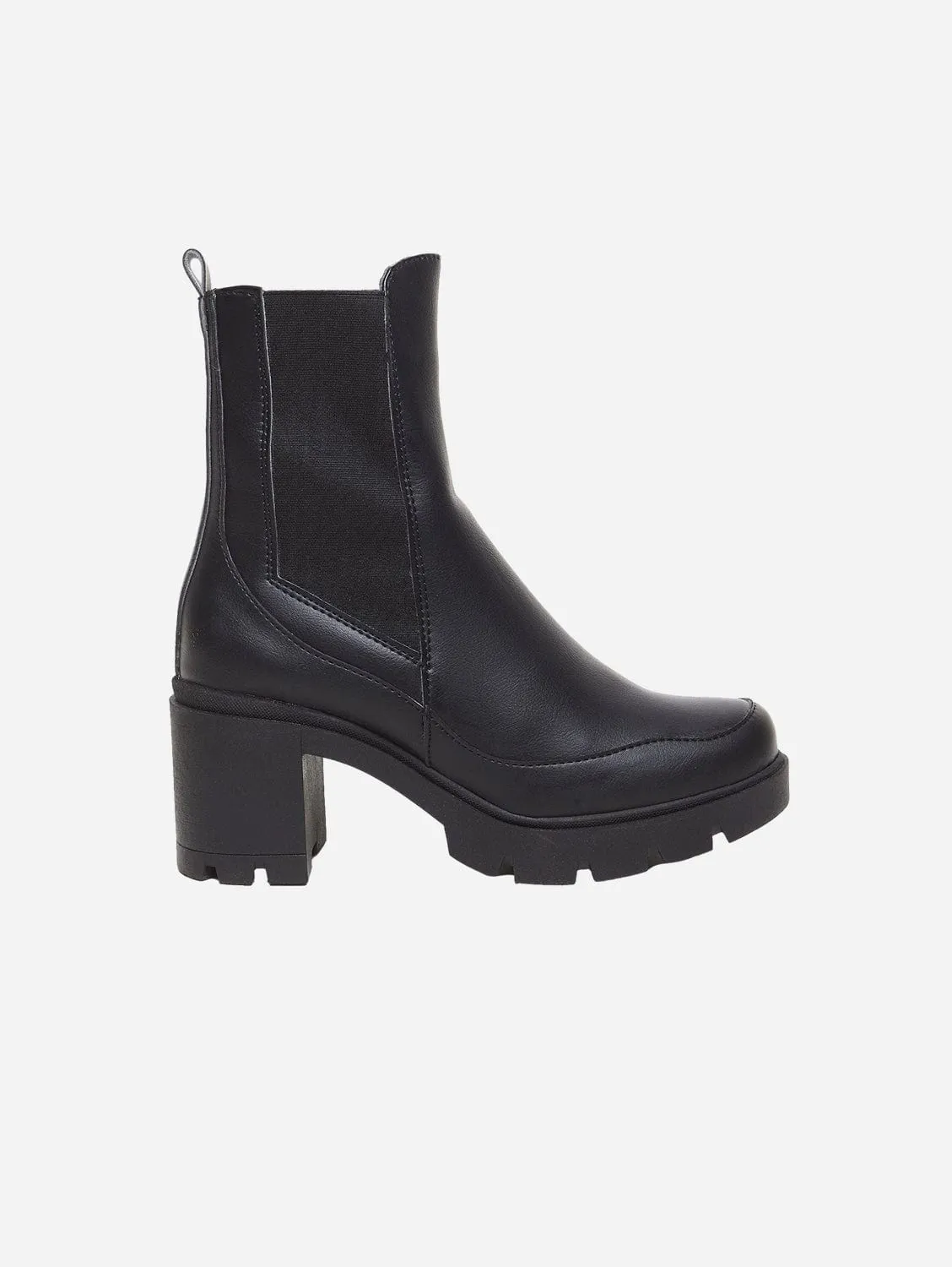 Vicky Vegan Leder Stiefel mit Absatz | Schwarz