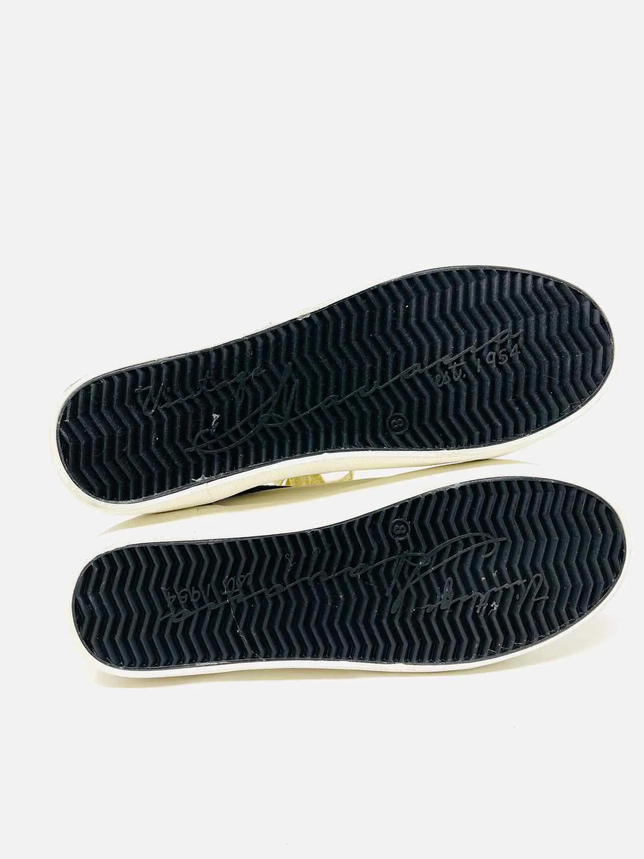 Vintage Havanna Größe 8 Weiß/Rosa/Gold Schnürschuhe Ledersneaker