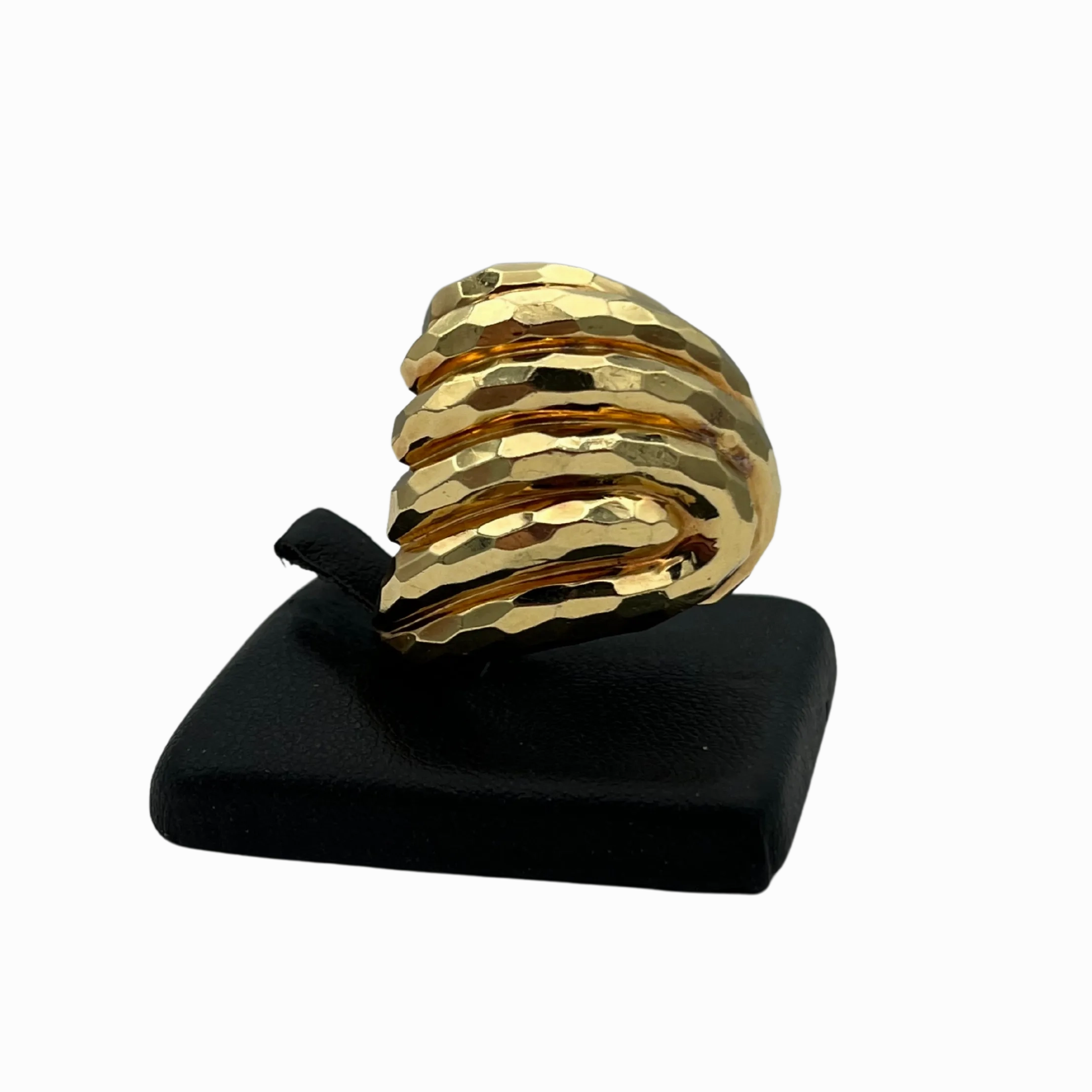 Vintage Henry Dunay 18k yellow gold swirl cocktail ring