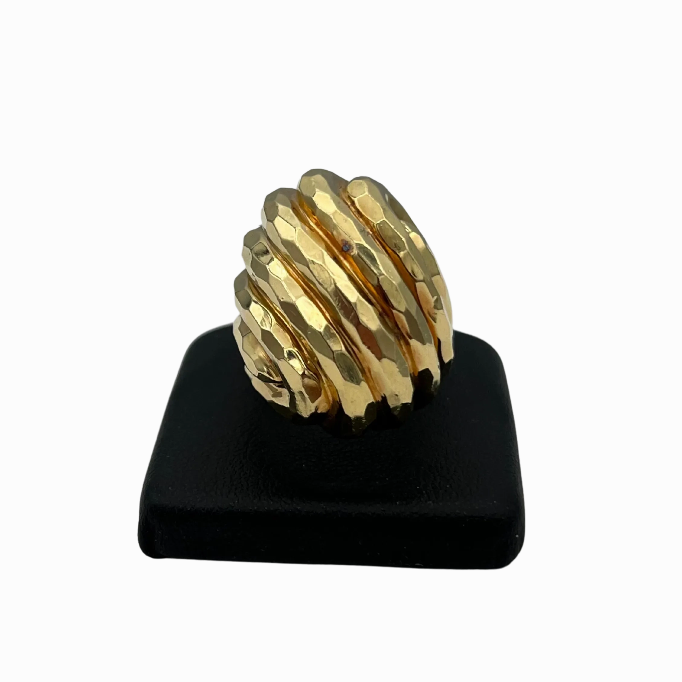Vintage Henry Dunay 18k yellow gold swirl cocktail ring