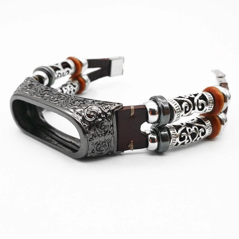 Vintage Leather Strap Carved Protective Case
