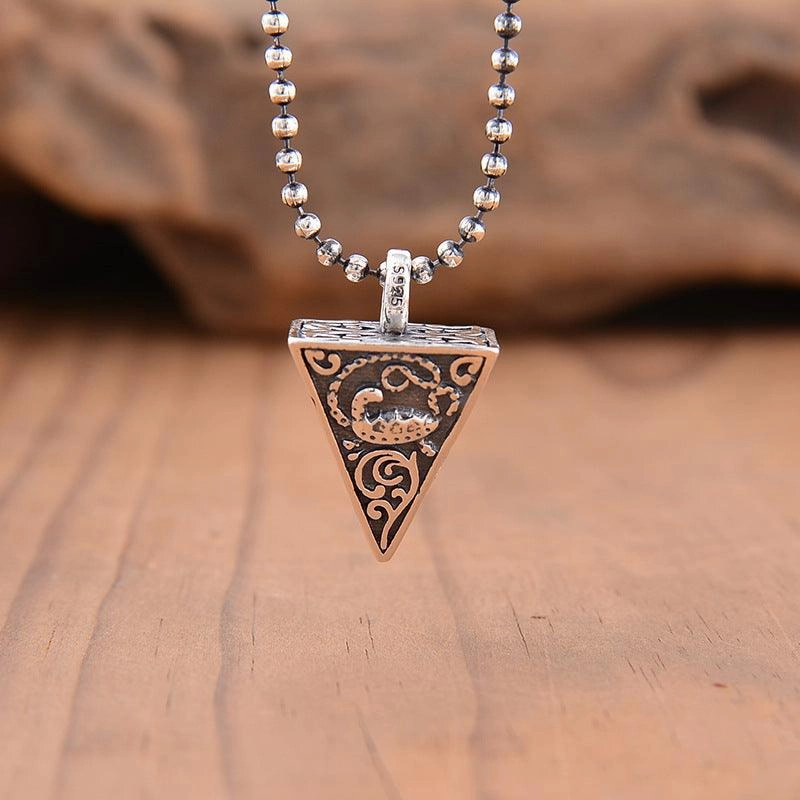 Vintage Thai Silver Pyramid Necklace For Men And Women
