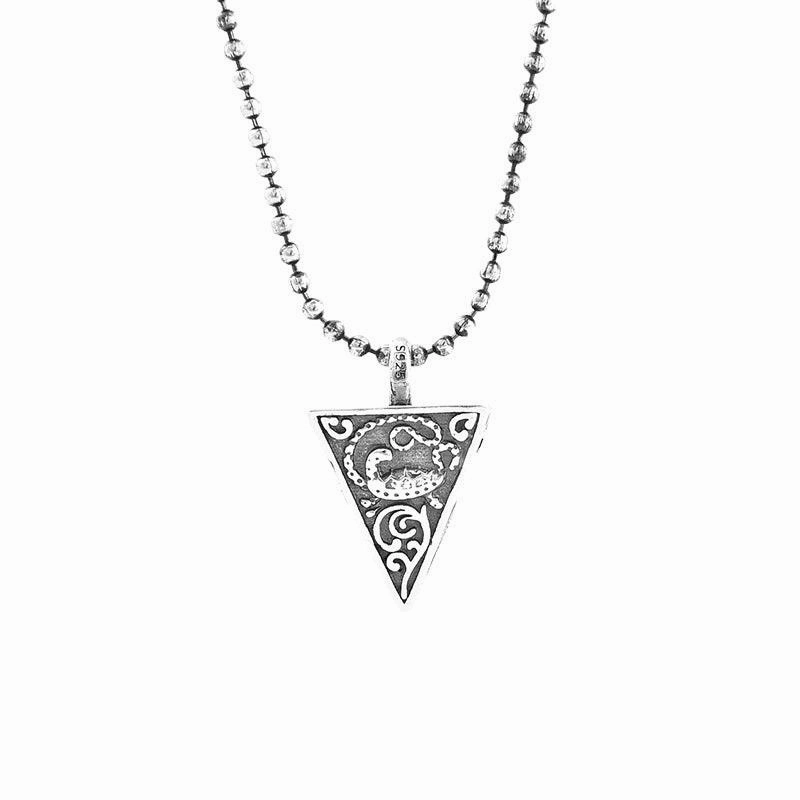 Vintage Thai Silver Pyramid Necklace For Men And Women