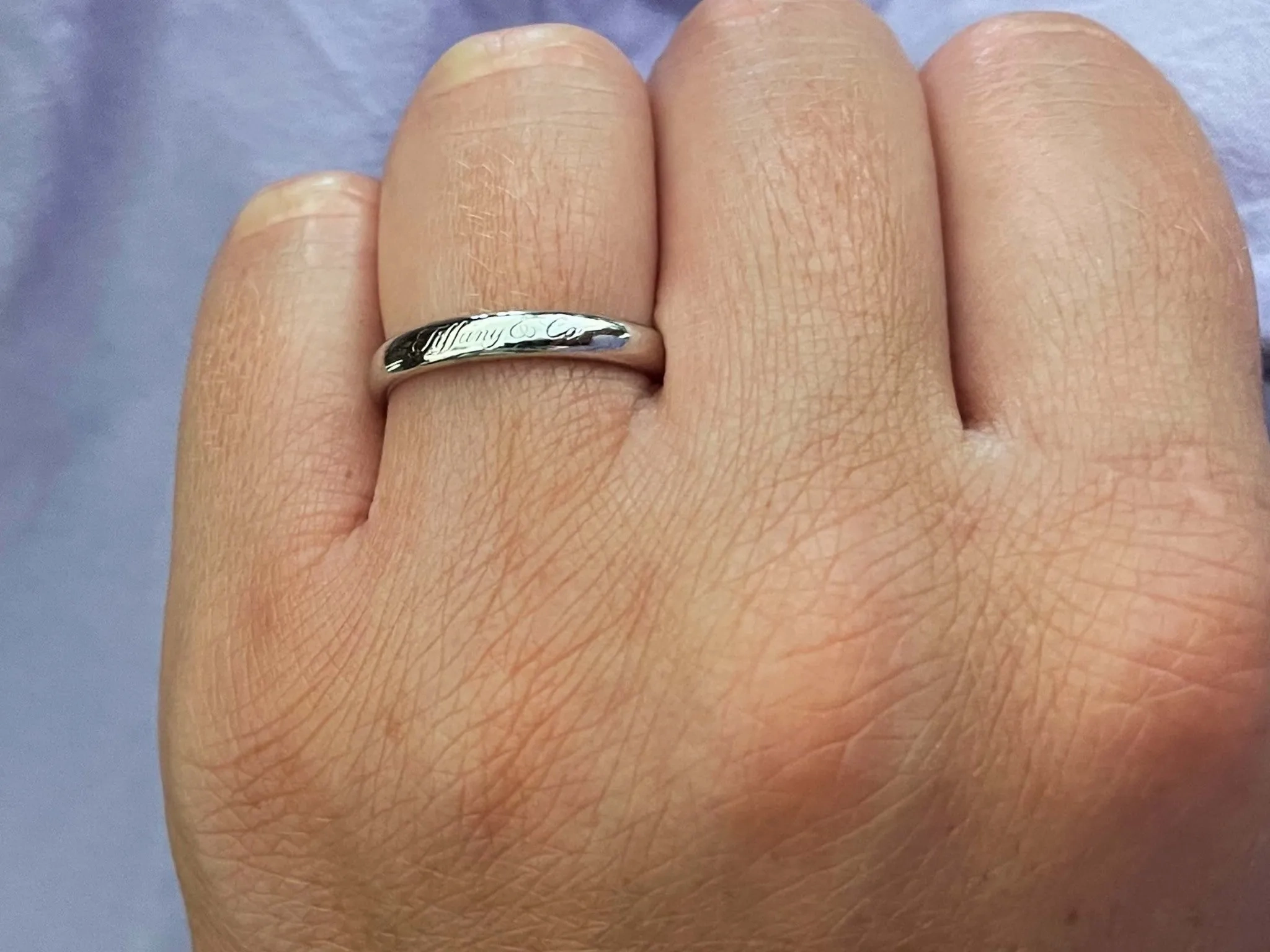 Vintage Tiffany &amp; Co. Wedding Band Ring in Platinum 3 mm Wide