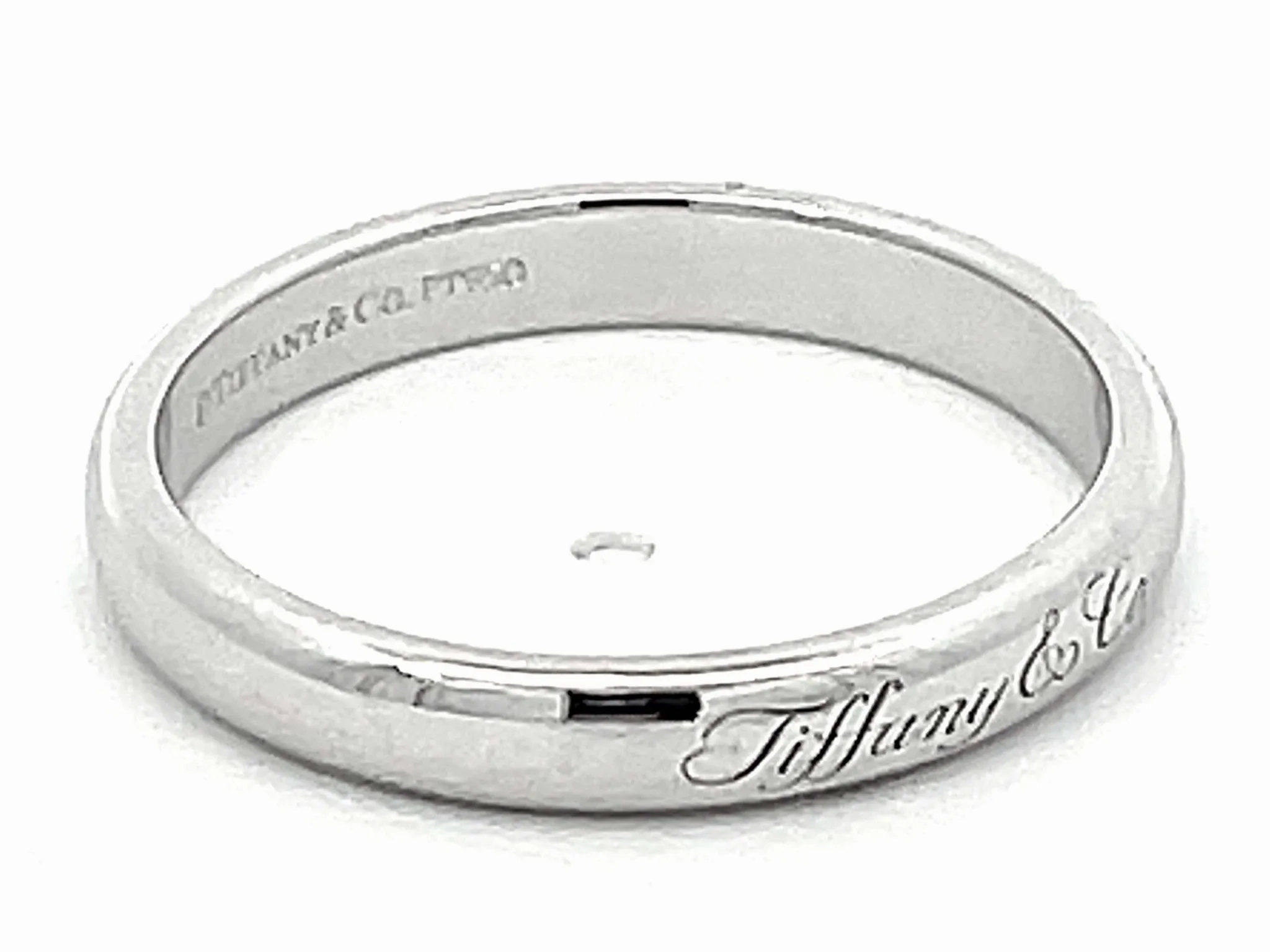 Vintage Tiffany &amp; Co. Wedding Band Ring in Platinum 3 mm Wide