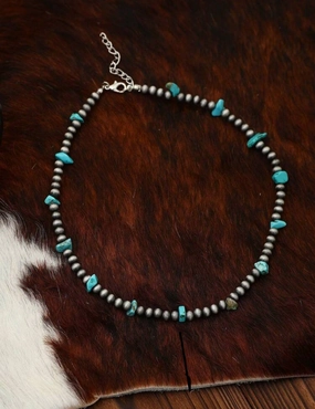 Vintage Turquoise & Navajo Necklace texture-rose-gold  