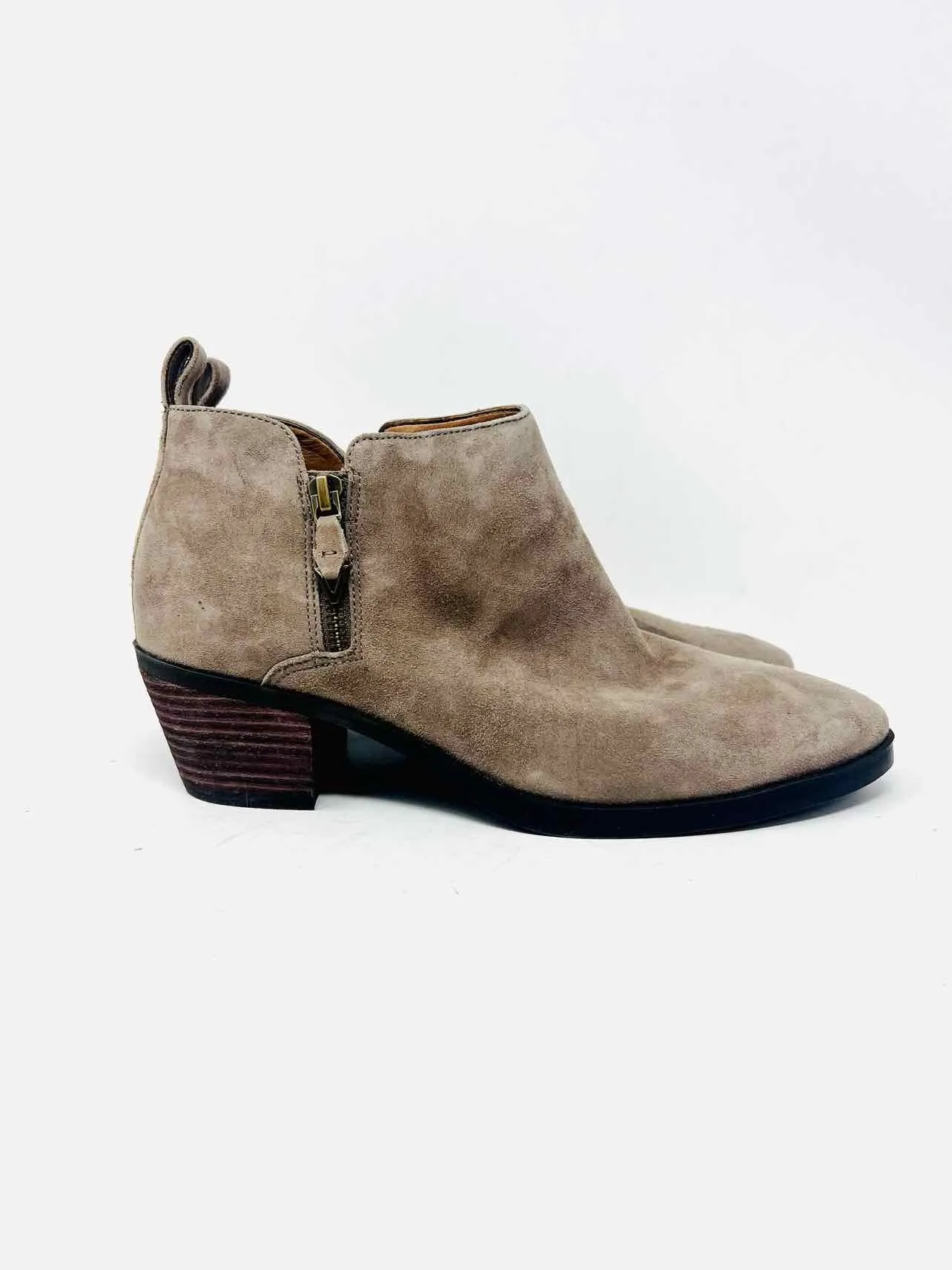 Vionic Größe 8 Taubengraue Reißverschluss-Suede-Stiefeletten