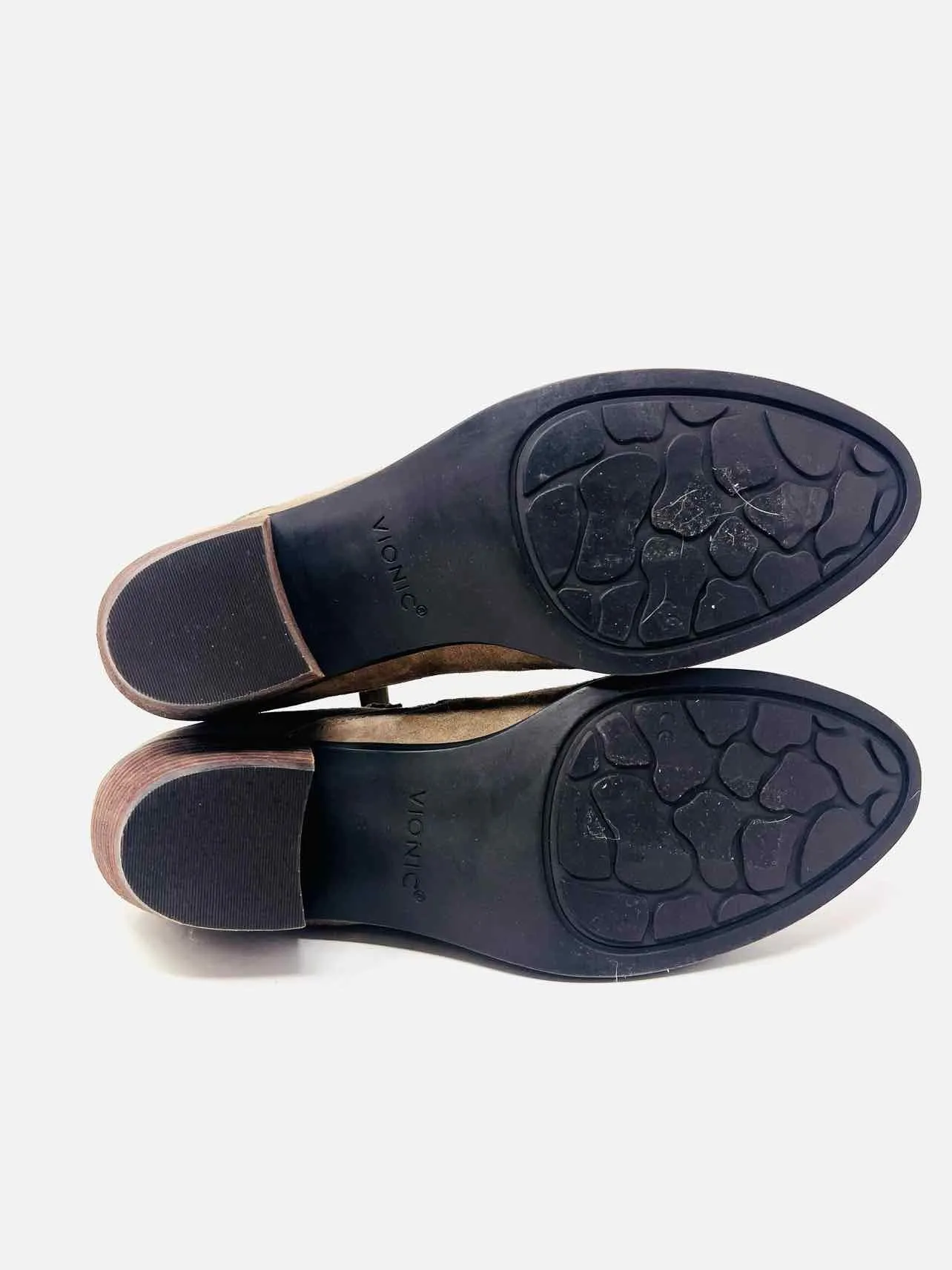 Vionic Größe 8 Taubengraue Reißverschluss-Suede-Stiefeletten