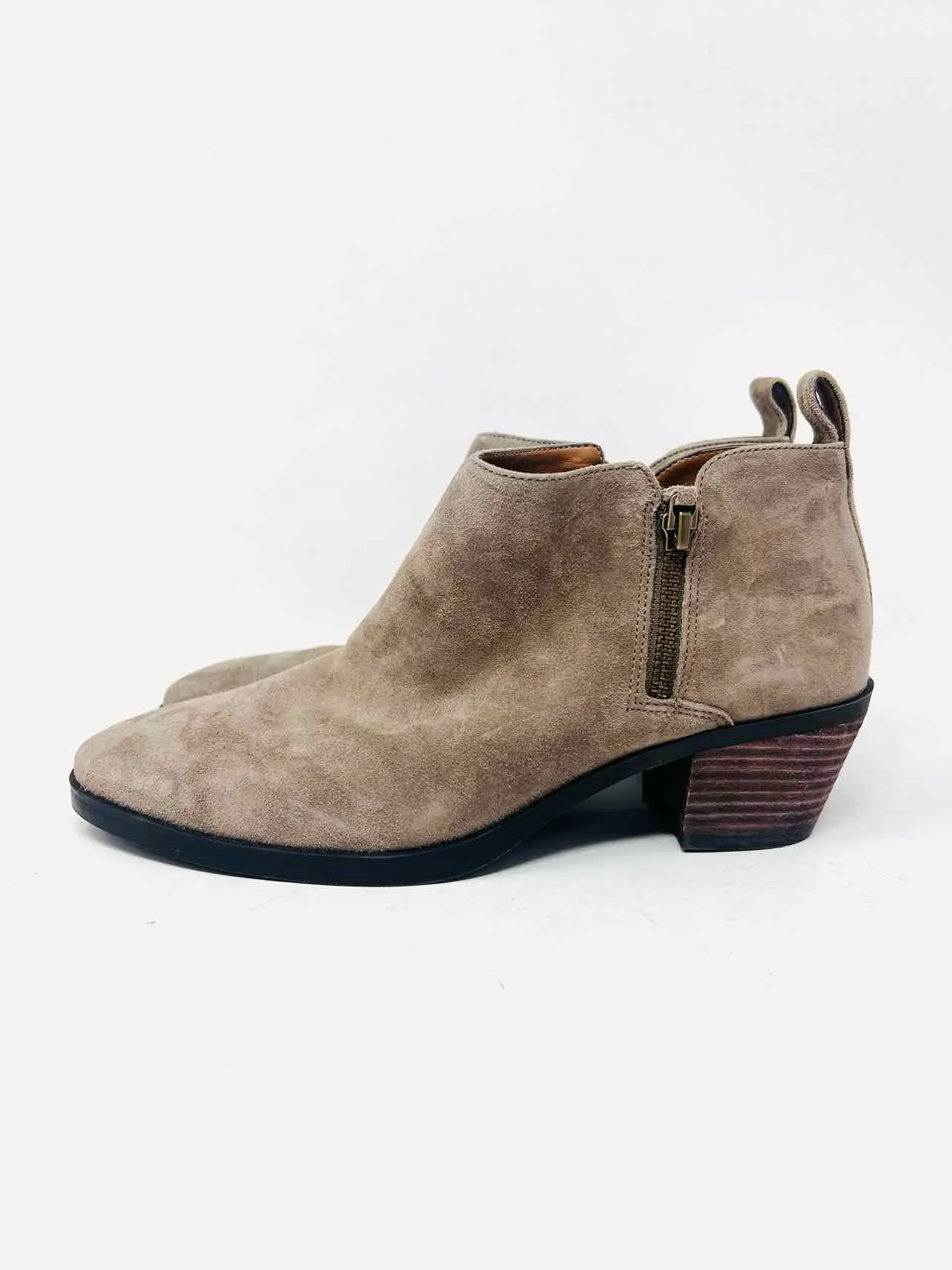 Vionic Größe 8 Taubengraue Reißverschluss-Suede-Stiefeletten