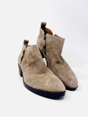 Vionic Größe 8 Taubengraue Reißverschluss-Suede-Stiefeletten