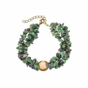 Vivacious Ruby - Zoisite Bracelet hand-chain-bracelet  