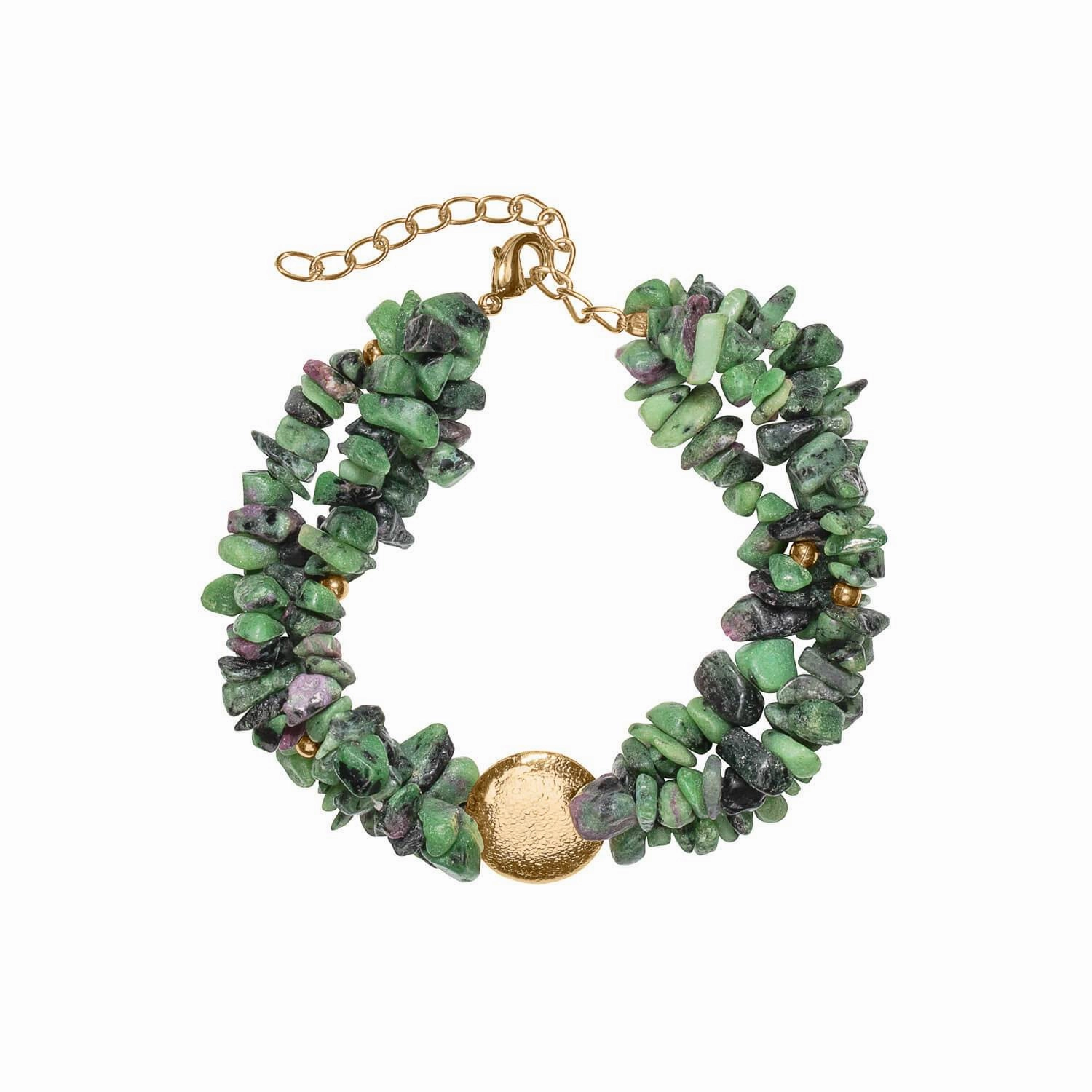 Vivacious Ruby - Zoisite Bracelet hand-chain-bracelet  