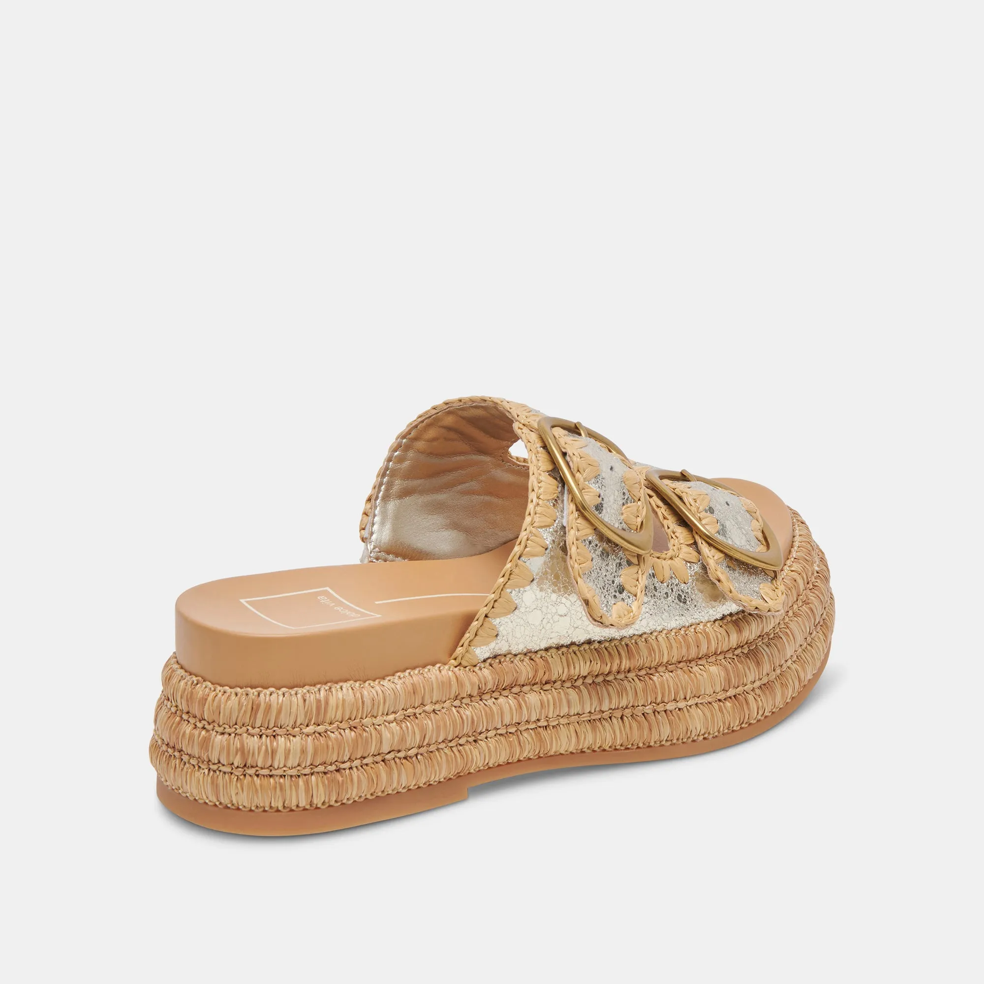 WANIKA SANDALETTEN PLATIN CRACKLED LEDER