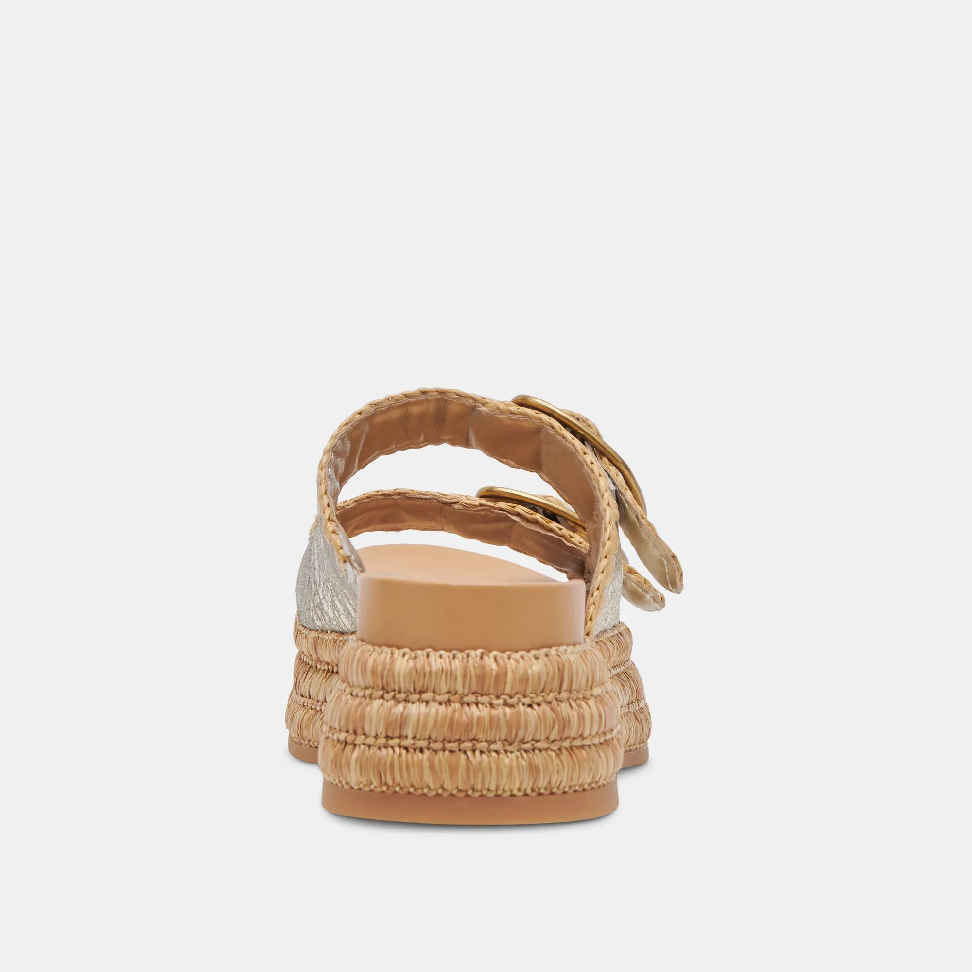 WANIKA SANDALETTEN PLATIN CRACKLED LEDER
