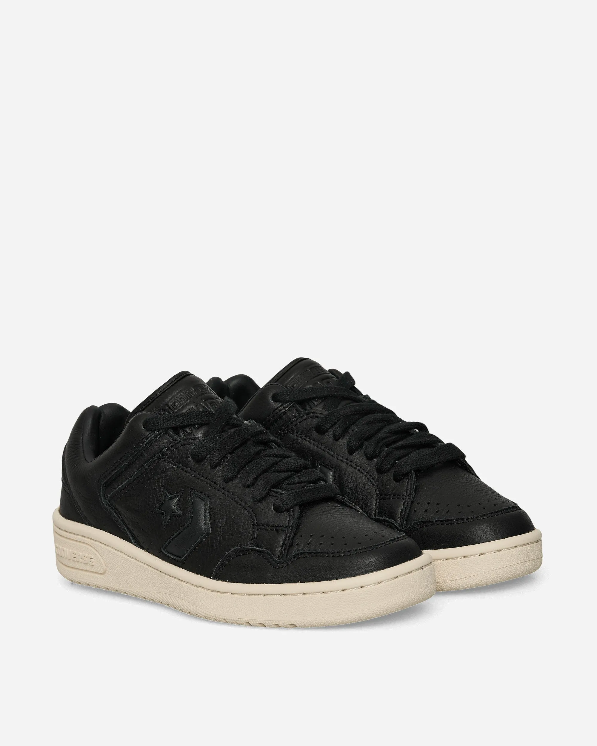 Weapon Leder-Sneakers Schwarz / Natur Elfenbein