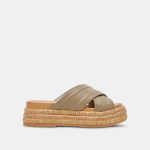 WESLEE SANDALEN OLIV LEDER