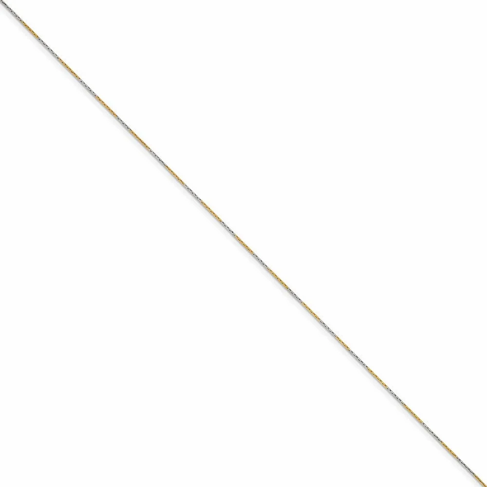 White &amp; Yellow Rhodium over Brass 0.85mm 2 color plated Fancy Chain | SRN208