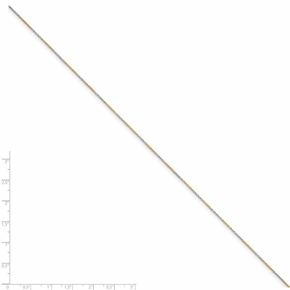 White &amp; Yellow Rhodium over Brass 0.85mm 2 color plated Fancy Chain | SRN208