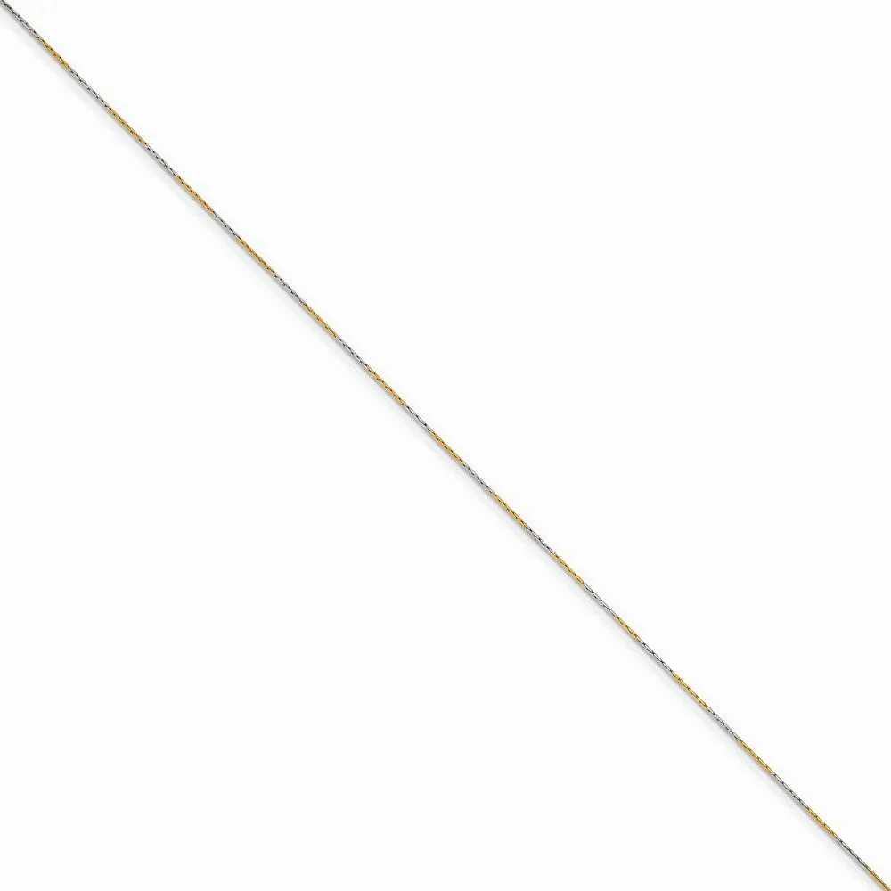 White &amp; Yellow Rhodium over Brass 0.85mm 2 color plated Fancy Chain | SRN208