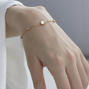 White Butterfly Shell Bubble Bracelet 