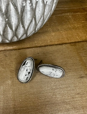White DeVille Stud Earrings texture-rose-gold  