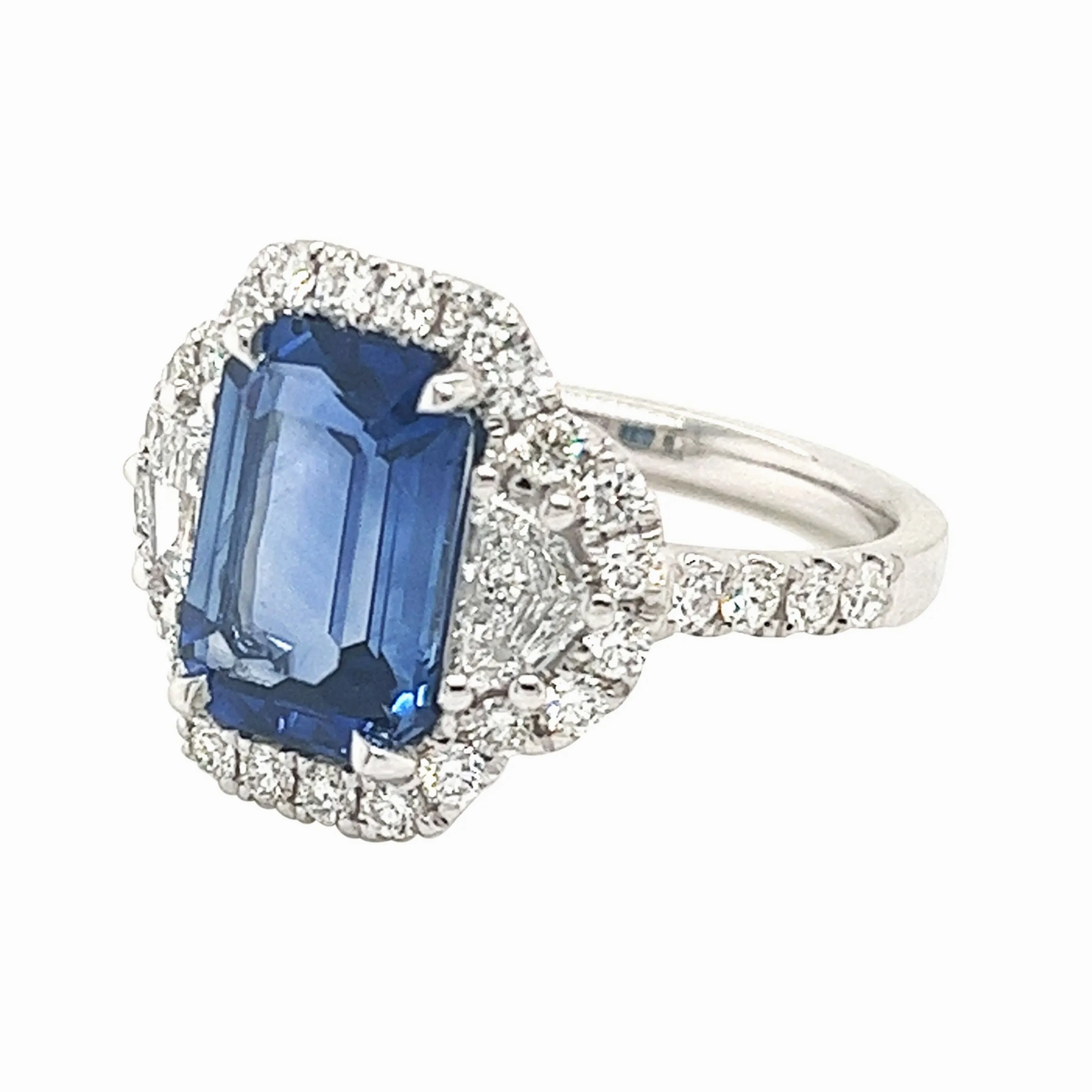 White Gold, 3.60ct Ceylon Sapphire and Diamond Ring