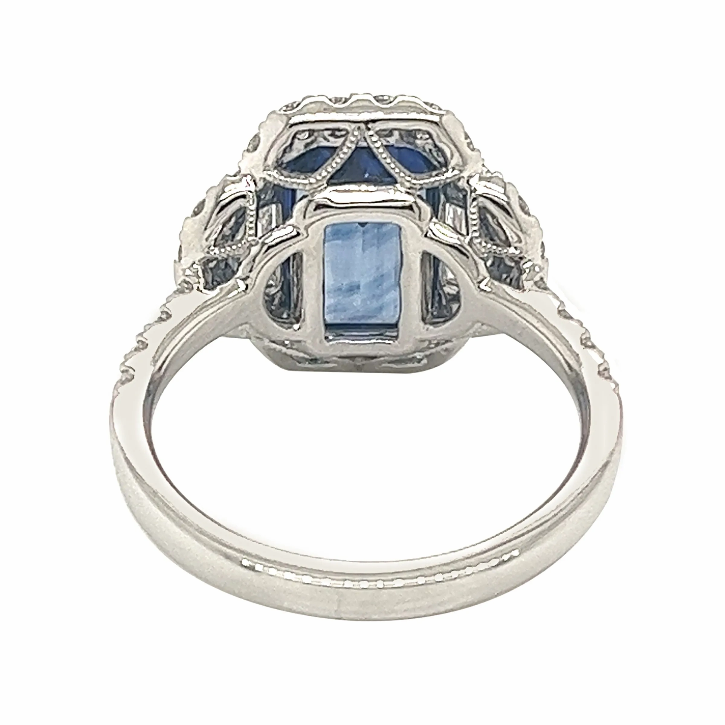 White Gold, 3.60ct Ceylon Sapphire and Diamond Ring