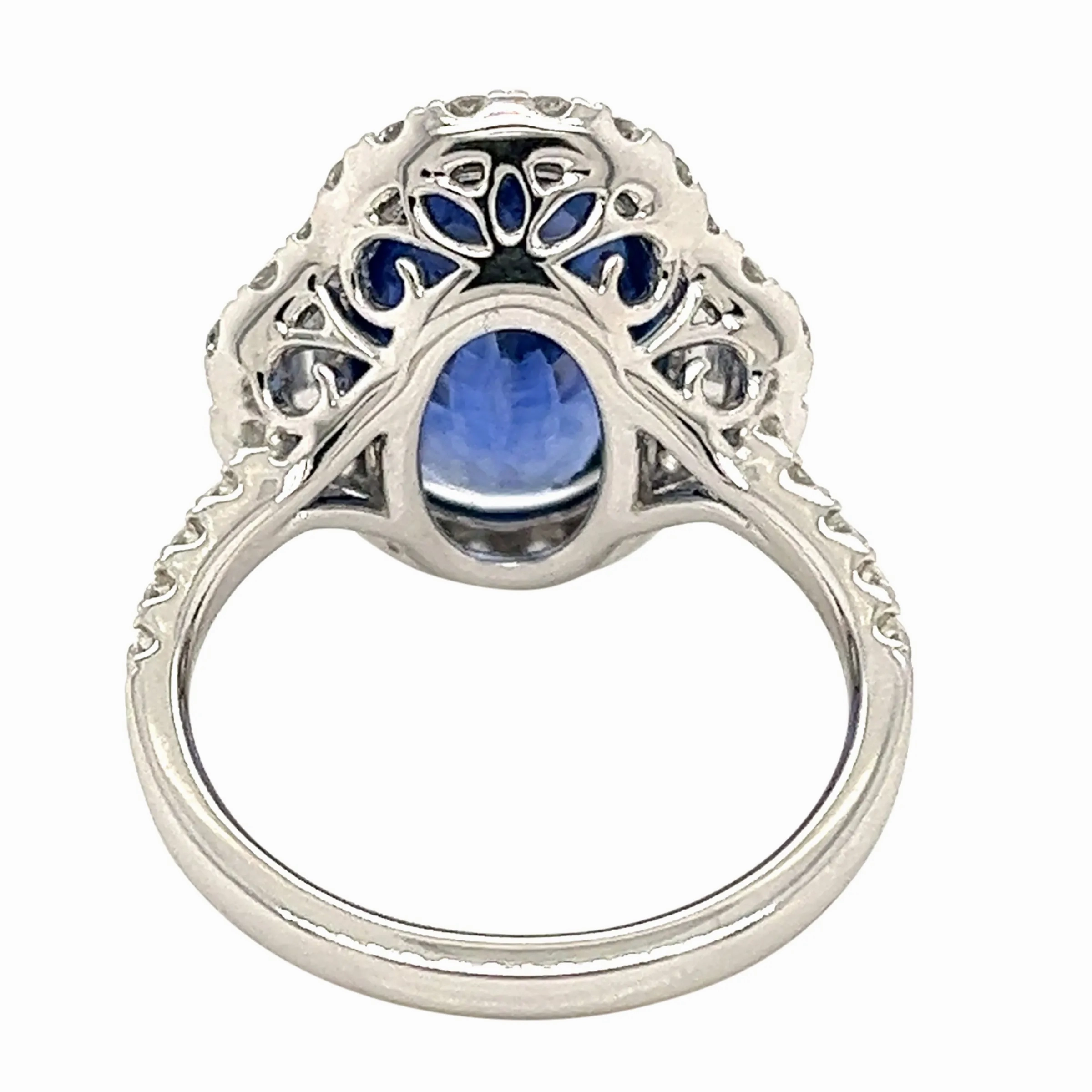 White Gold, 6.96ct Sapphire and Diamond Ring