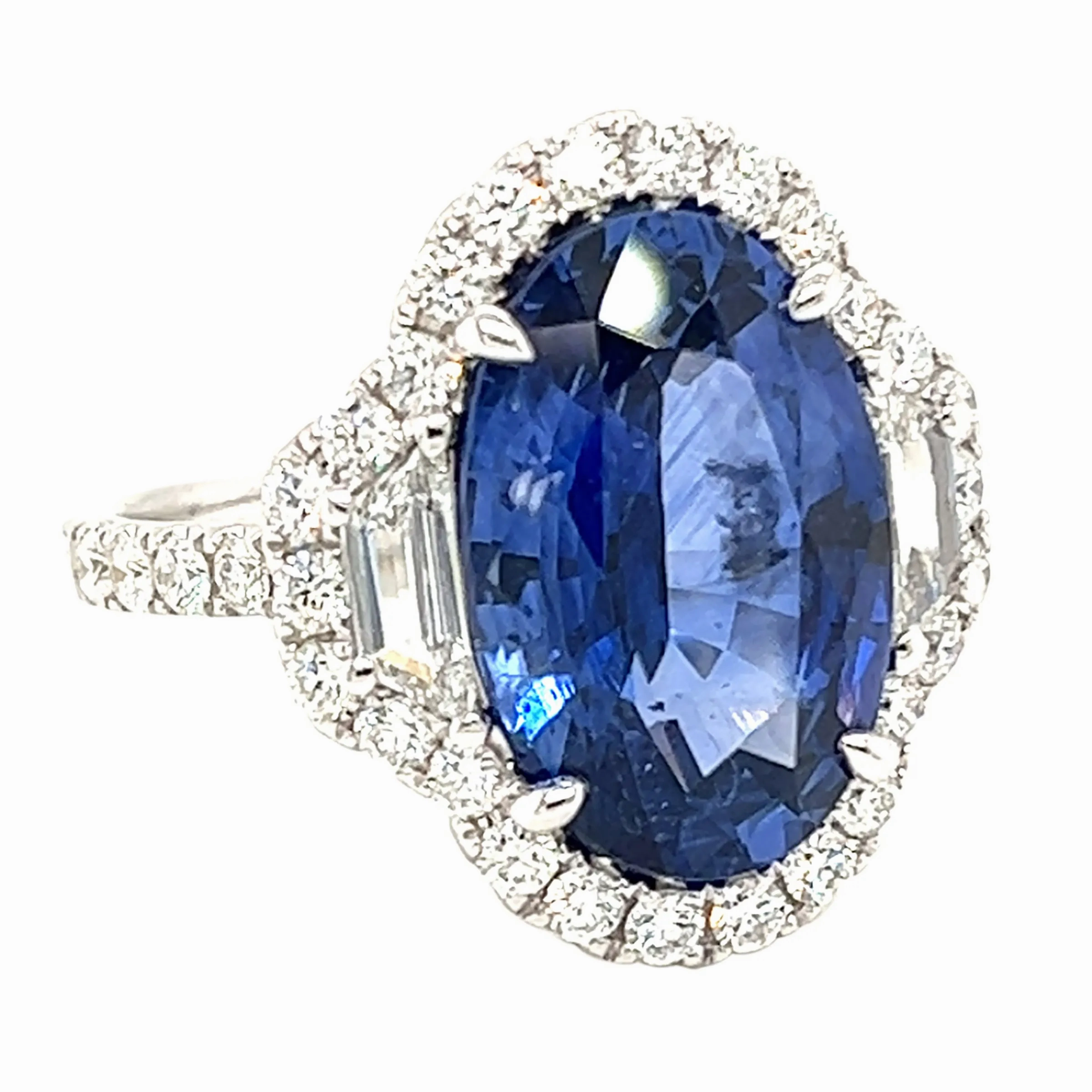 White Gold, 6.96ct Sapphire and Diamond Ring