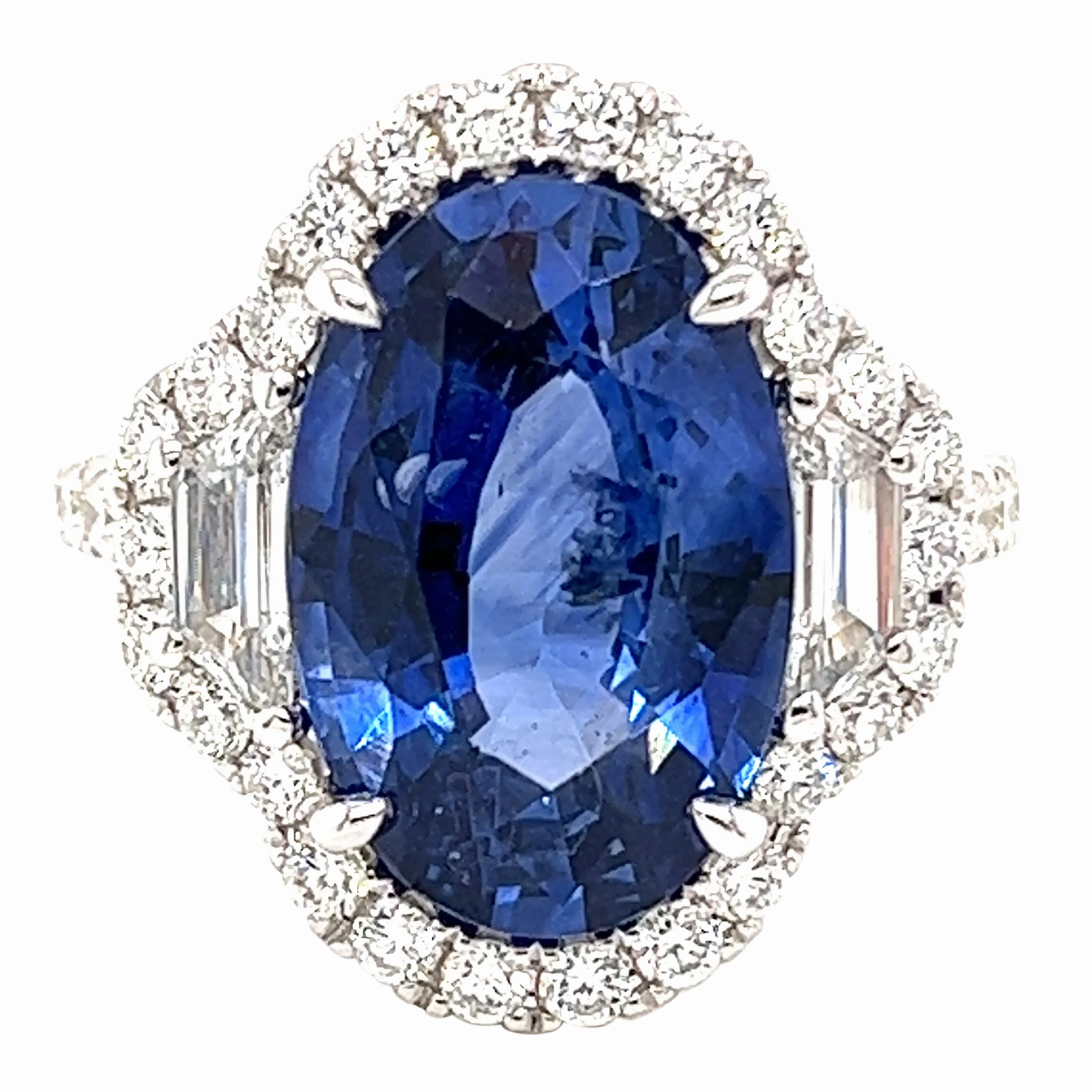 White Gold, 6.96ct Sapphire and Diamond Ring