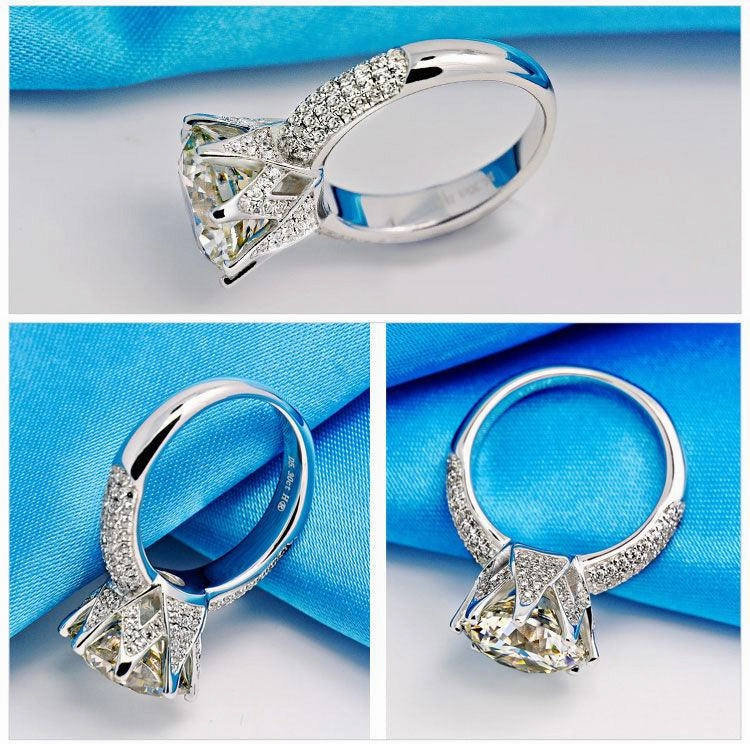 White Gold Female Moissanite Ring