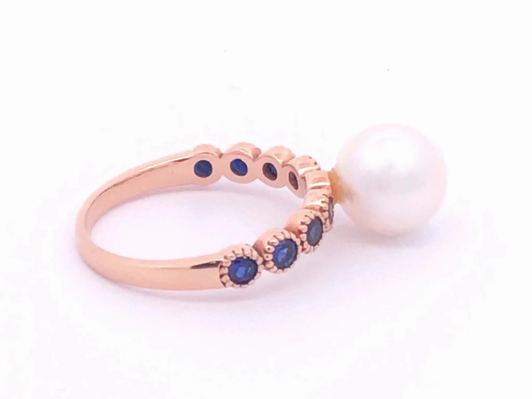 White Pearl Sapphire Ring in 14k Rose Gold