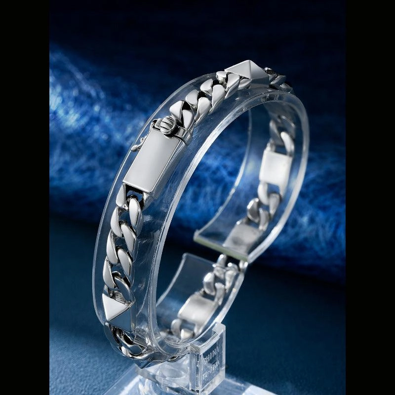Wind Willow Nail Fashion Cuban Bracelet Hip Hop Street Personality Safety Buckle