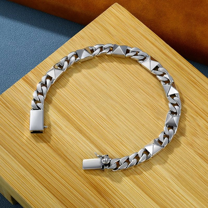Wind Willow Nail Fashion Cuban Bracelet Hip Hop Street Personality Safety Buckle