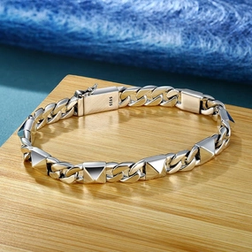 Wind Willow Nail Fashion Cuban Bracelet Hip Hop Street Personality Safety Buckle 