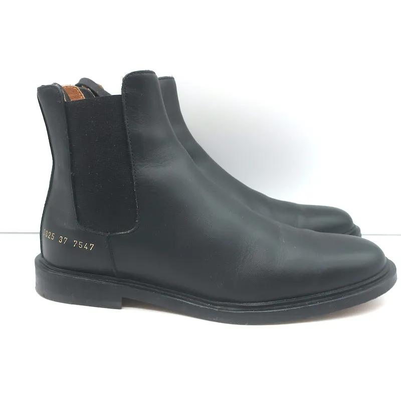 Frauen Chelsea Boots von Common Projects in schwarzem Leder, Größe 37, flache Knöchelstiefel
