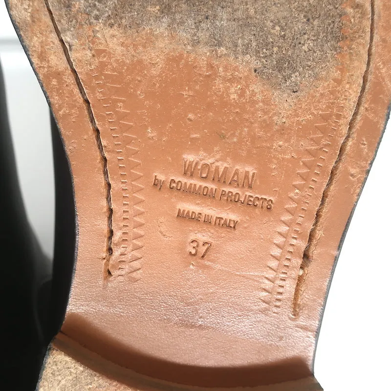Frauen Chelsea Boots von Common Projects in schwarzem Leder, Größe 37, flache Knöchelstiefel