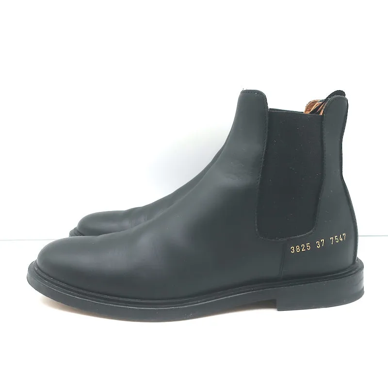 Frauen Chelsea Boots von Common Projects in schwarzem Leder, Größe 37, flache Knöchelstiefel