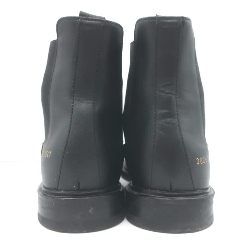 Frauen Chelsea Boots von Common Projects in schwarzem Leder, Größe 37, flache Knöchelstiefel