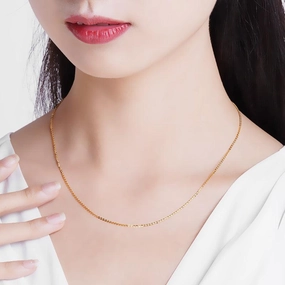 Women's 18K Gold O-chain Collarbone Necklace 