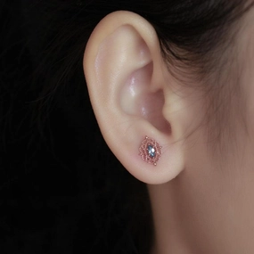 Women's Blue Topa Ear Nail Anti Allergy 