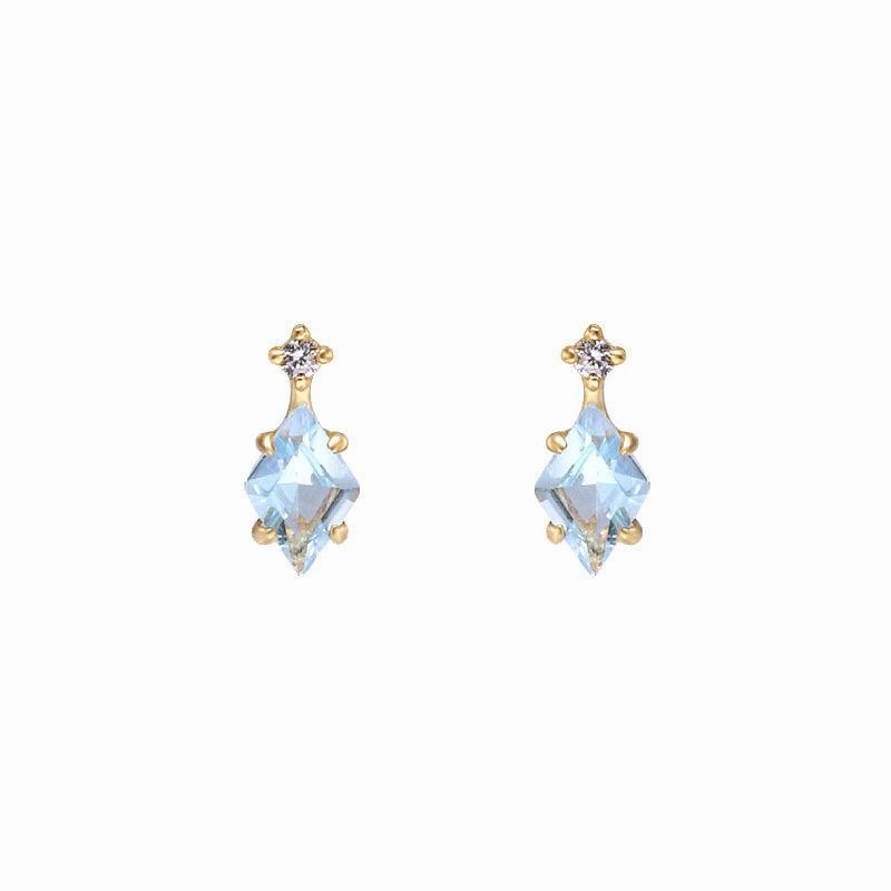 Women's Blue Topaz Diamond Earrings