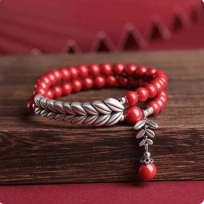 Women's Cinnabar Silver Ear Double Loop Bracelet