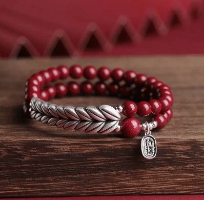 Women's Cinnabar Silver Ear Double Loop Bracelet